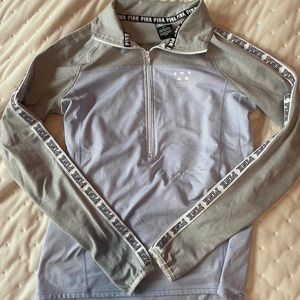 PINK purple, white & grey quarter zip